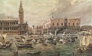 Luigi Querena The Arrival in Venice of Napoleon-s Troops oil